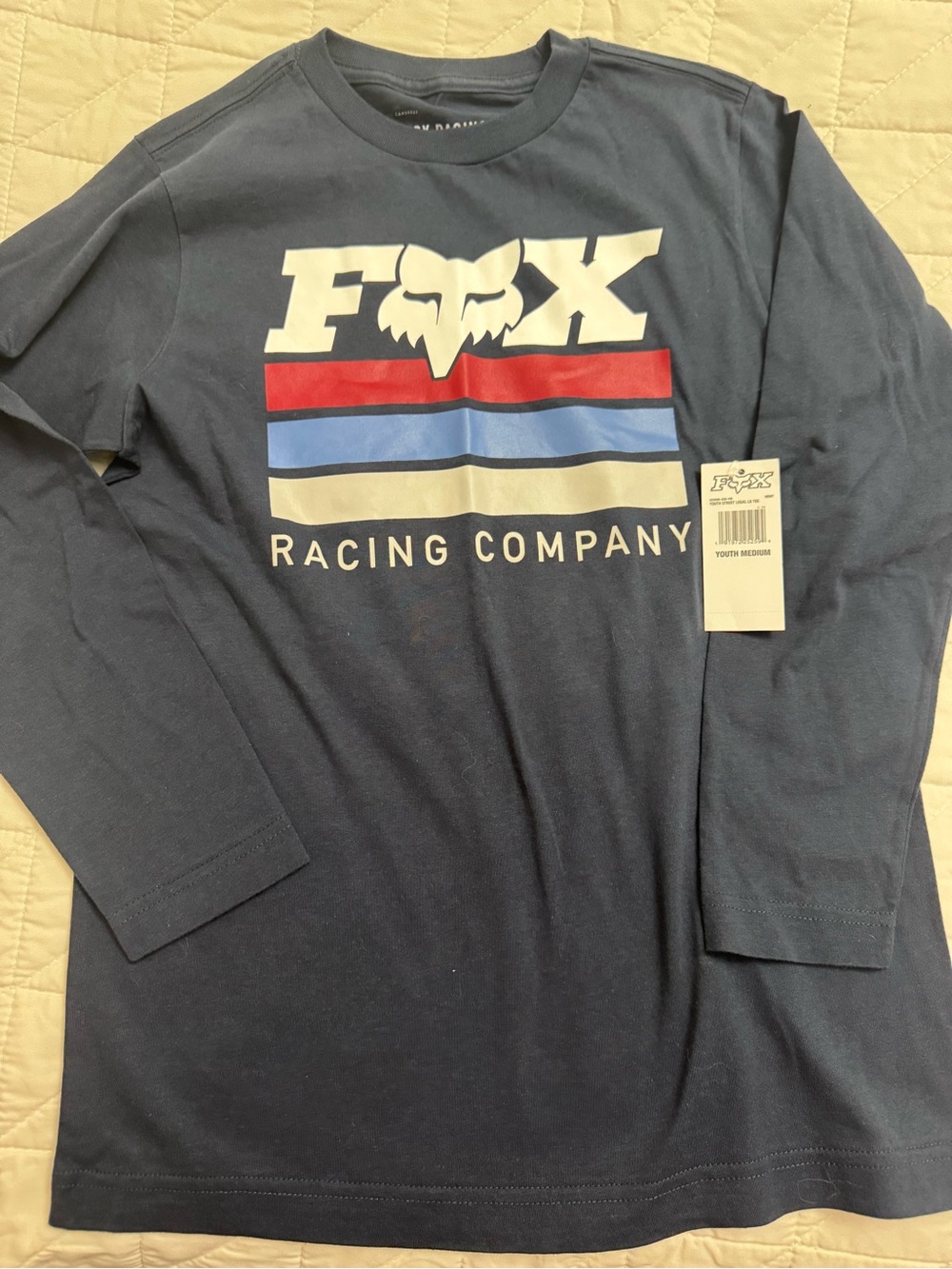 Navy blue boys Fox Moto tee